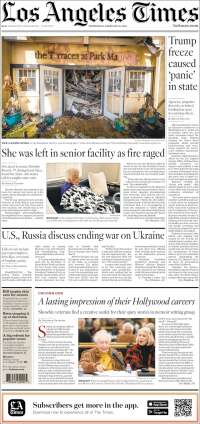 Portada de Los Angeles Times (USA)