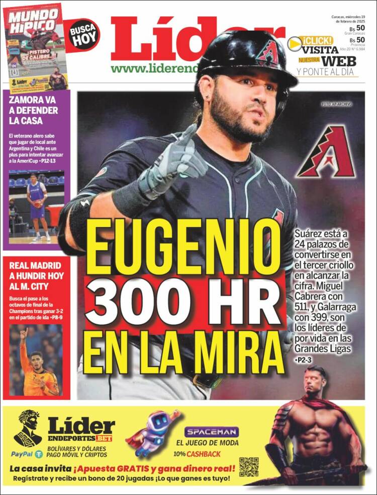 Portada de Lider en deportes (Venezuela)