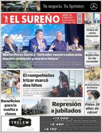 Portada de Diario El Sureño (Argentina)