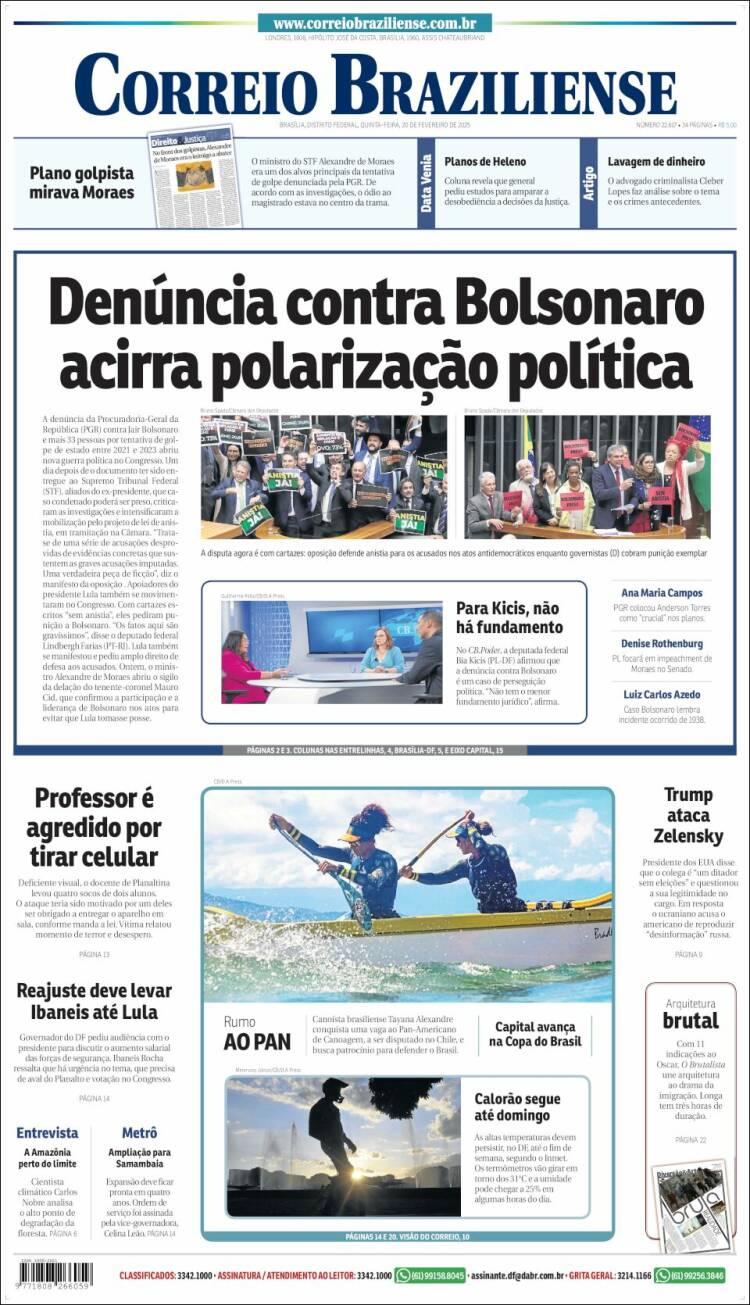 Portada de Correio Braziliense (Brasil)