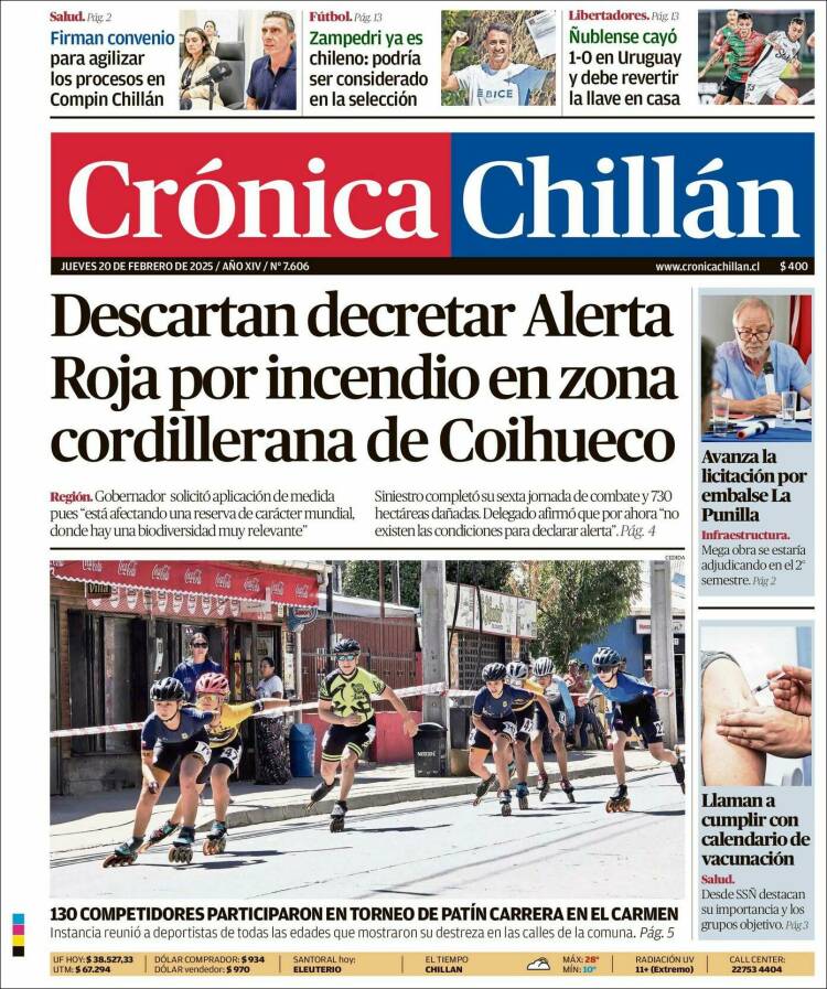 Portada de Crónica Chillán (Chile)