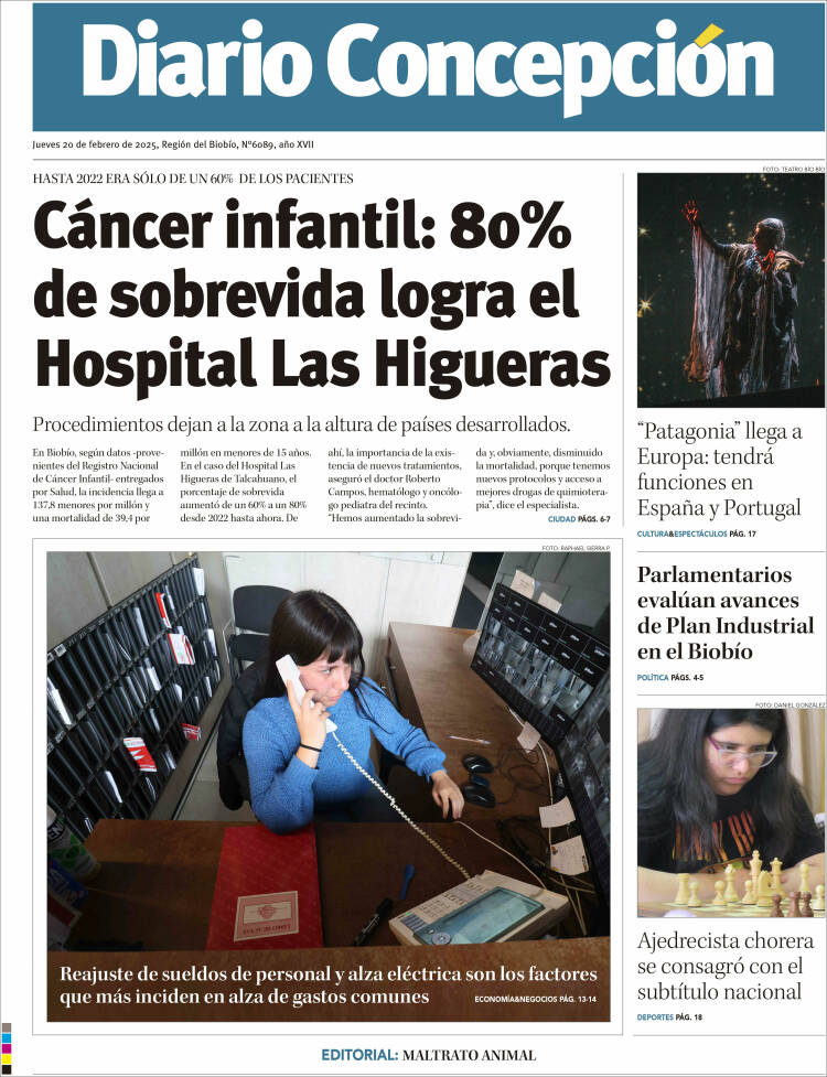 Portada de Diario de Concepción (Chile)