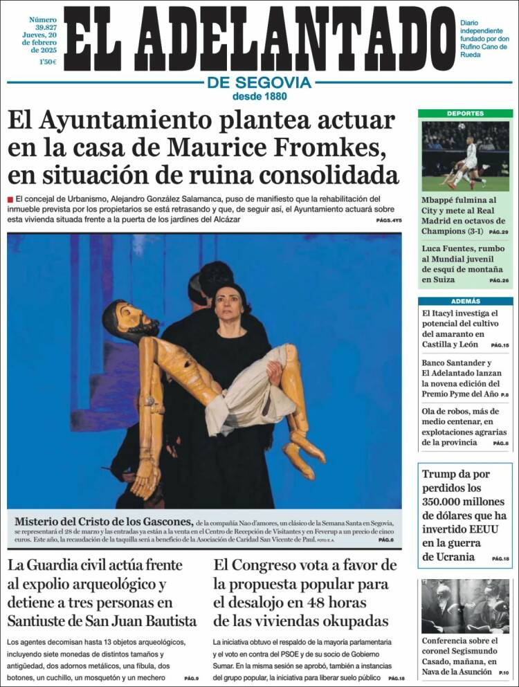 Portada de El Adelantado de Segovia (España)