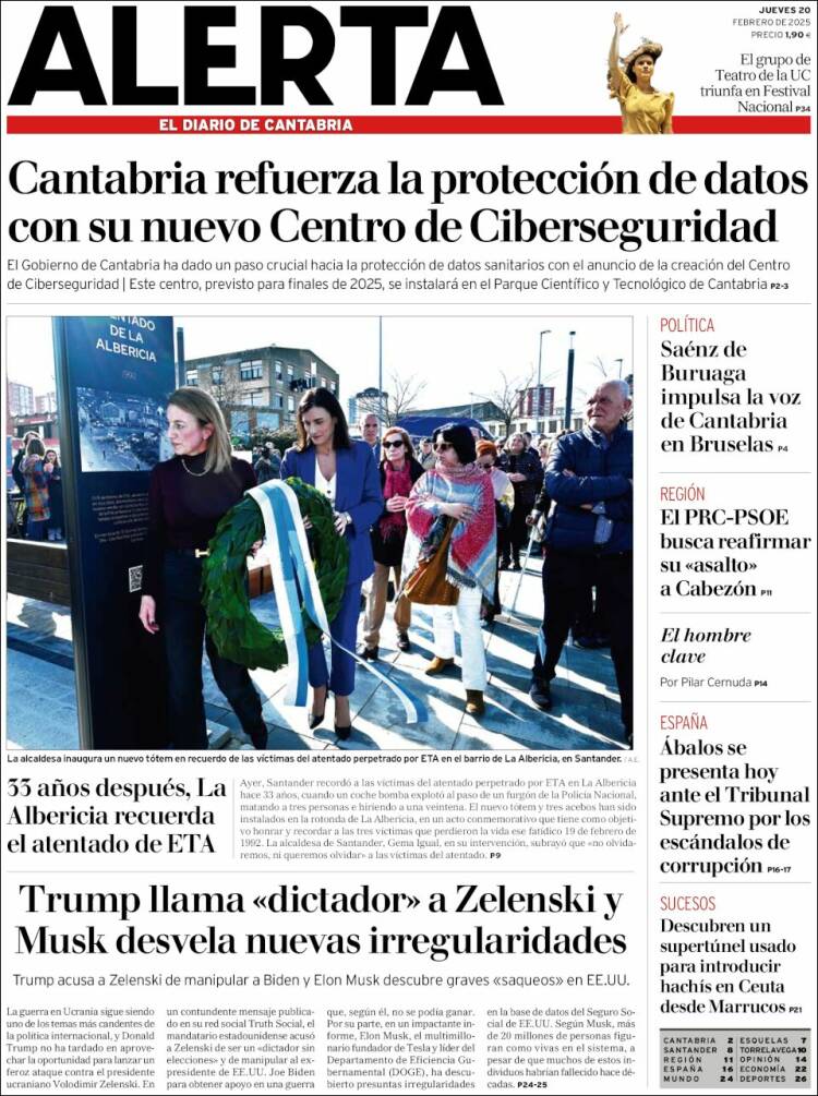 Portada de Alerta - El Diario de Cantabria (Spain)