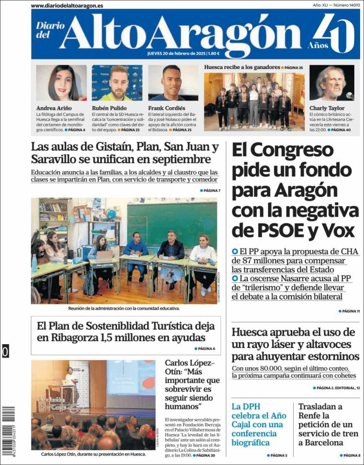 Portada de Diario del AltoAragón (Spain)