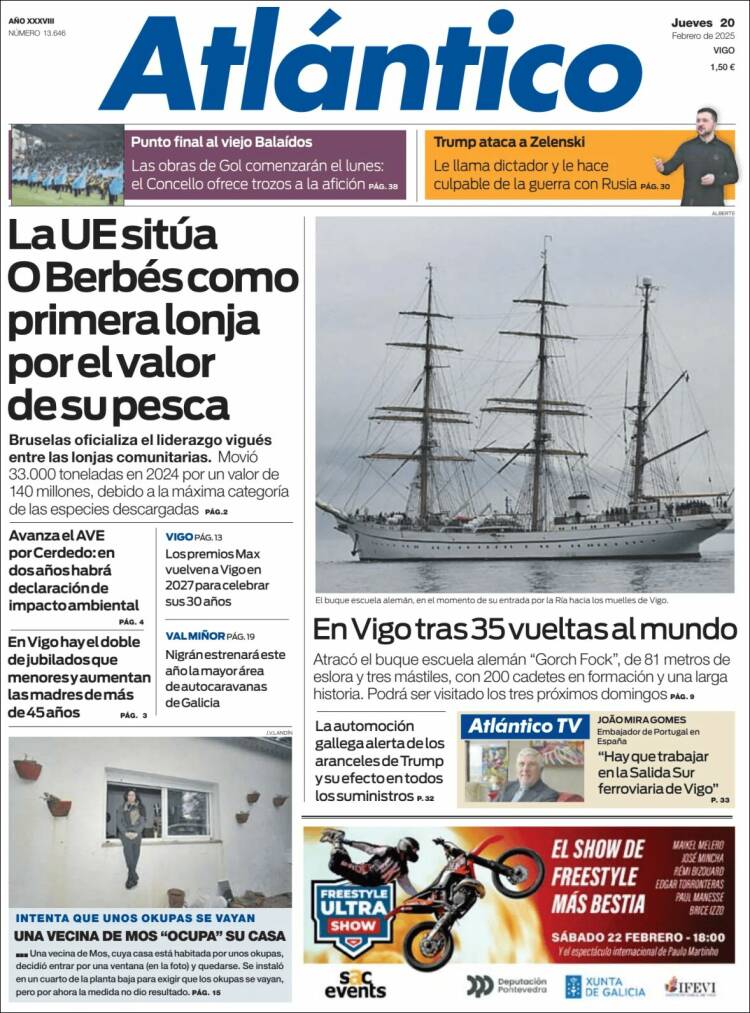 Portada de Atlántico Diario (Spain)