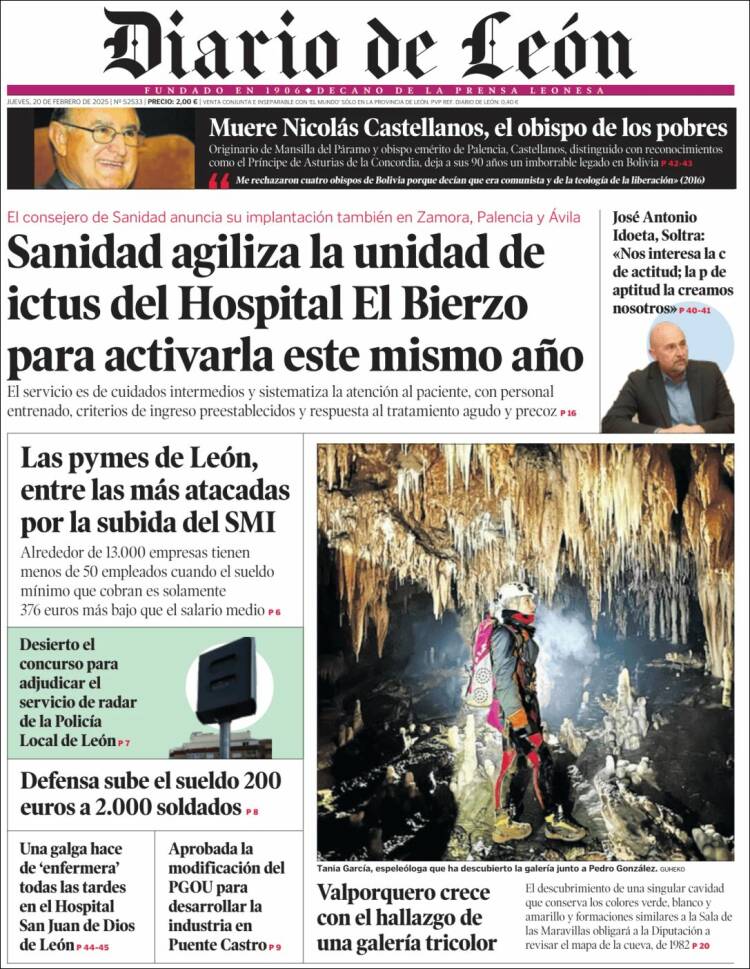 Portada de Diario de León (España)