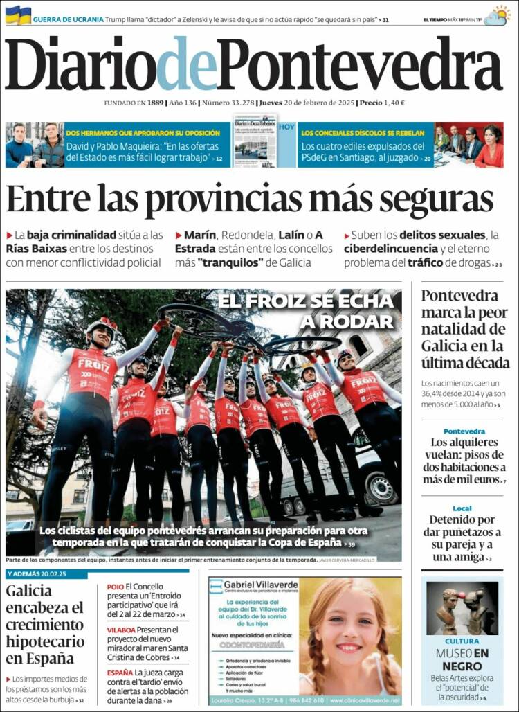 Portada de Diario de Pontevedra (España)