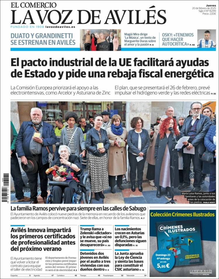 Portada de El Comercio - Avilés (Spain)