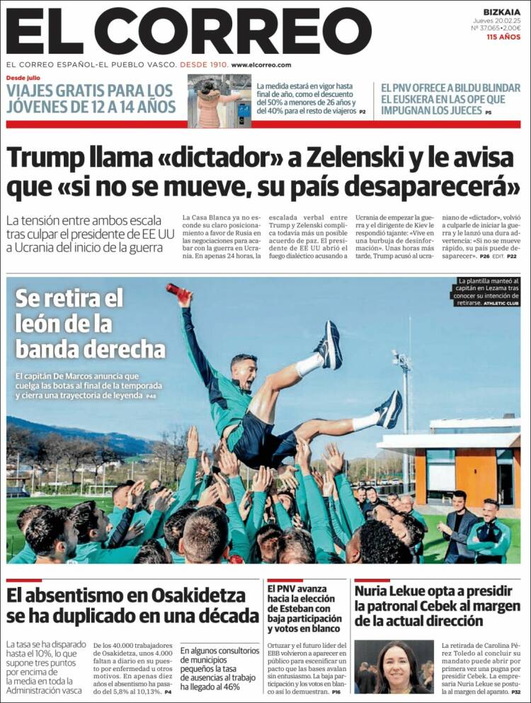 Portada de El Correo (Spain)