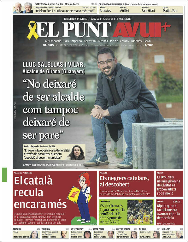 Portada de El Punt Avui - Girona (España)