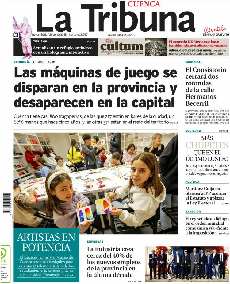 Portada de La Tribuna de Cuenca (España)