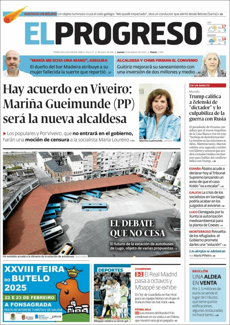 Portada de El Progreso (Spain)