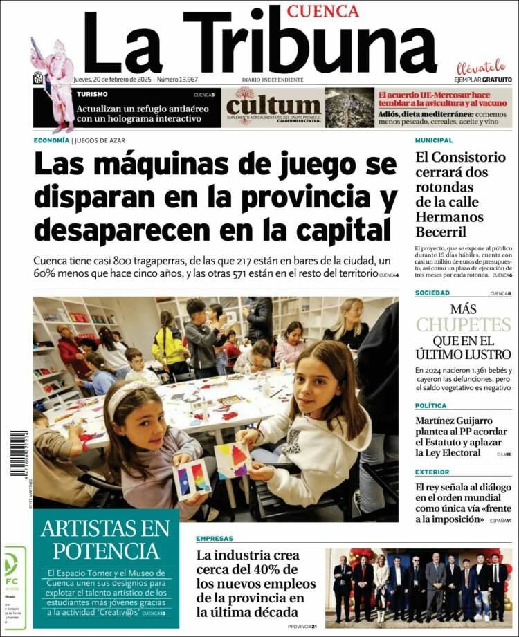 Portada de La Tribuna de Cuenca (España)