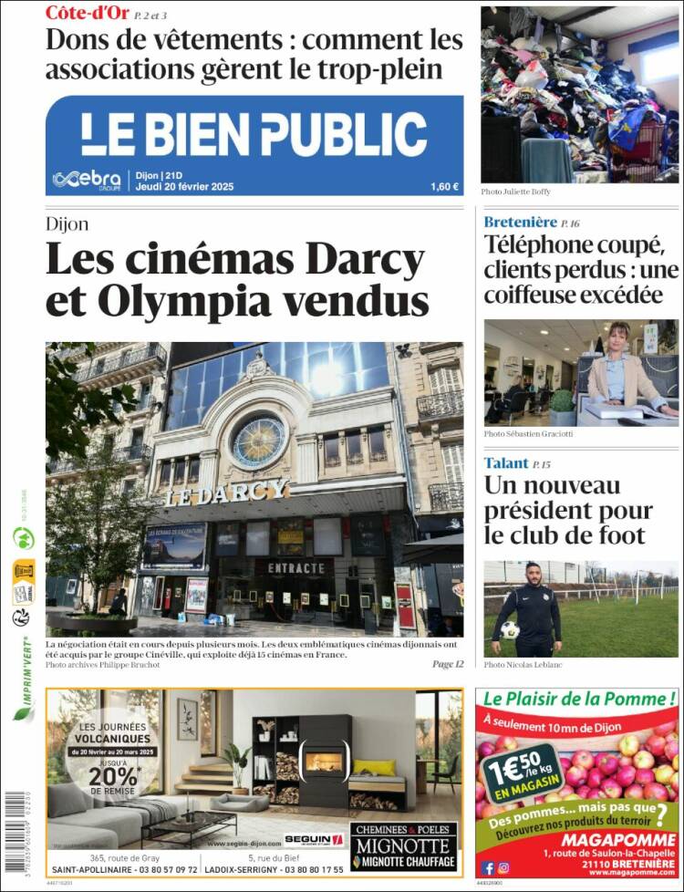 Portada de Le Bien Public (Francia)