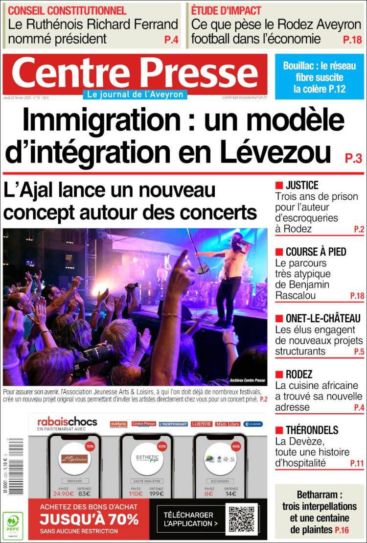 Portada de Centre Presse (Francia)