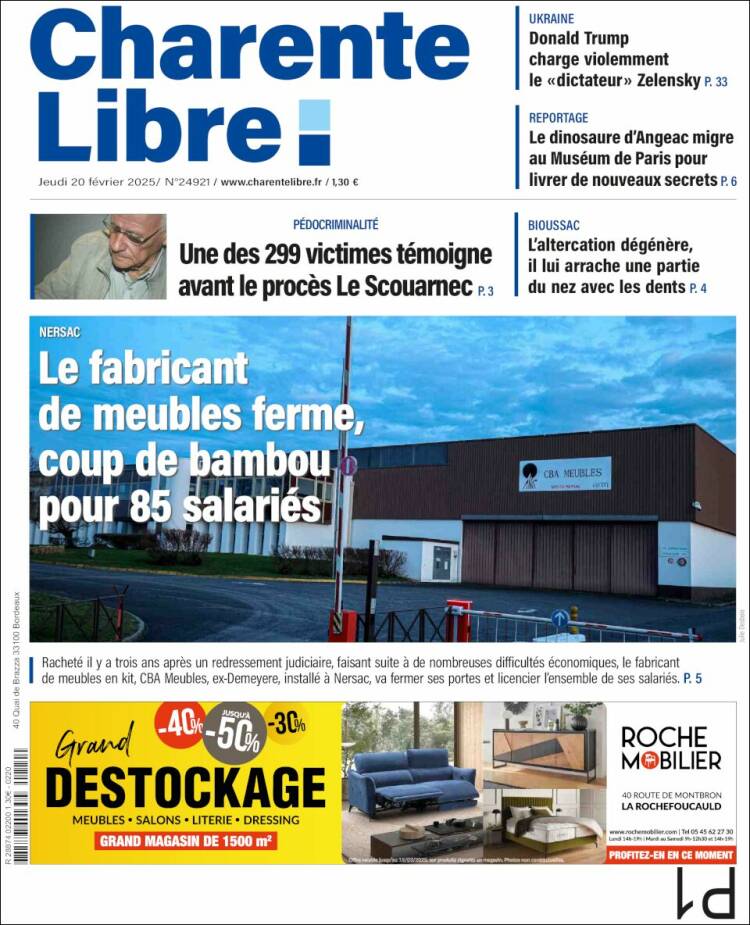 Portada de Charente Libre (Francia)