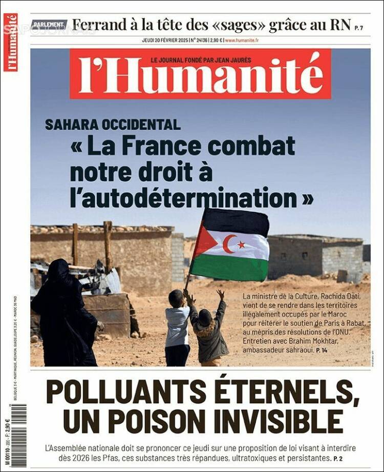 Portada de l'Humanite (Francia)