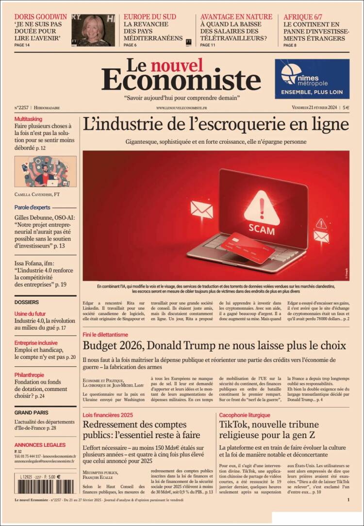 Portada de Le nouvel Economiste (France)