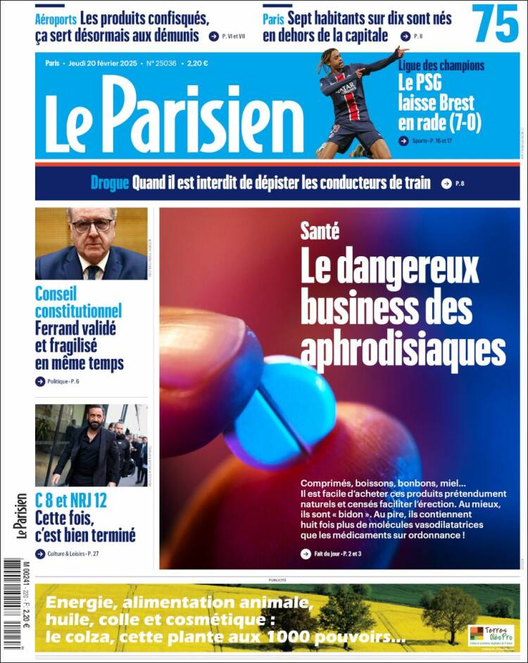 Portada de Le Parisien (Francia)