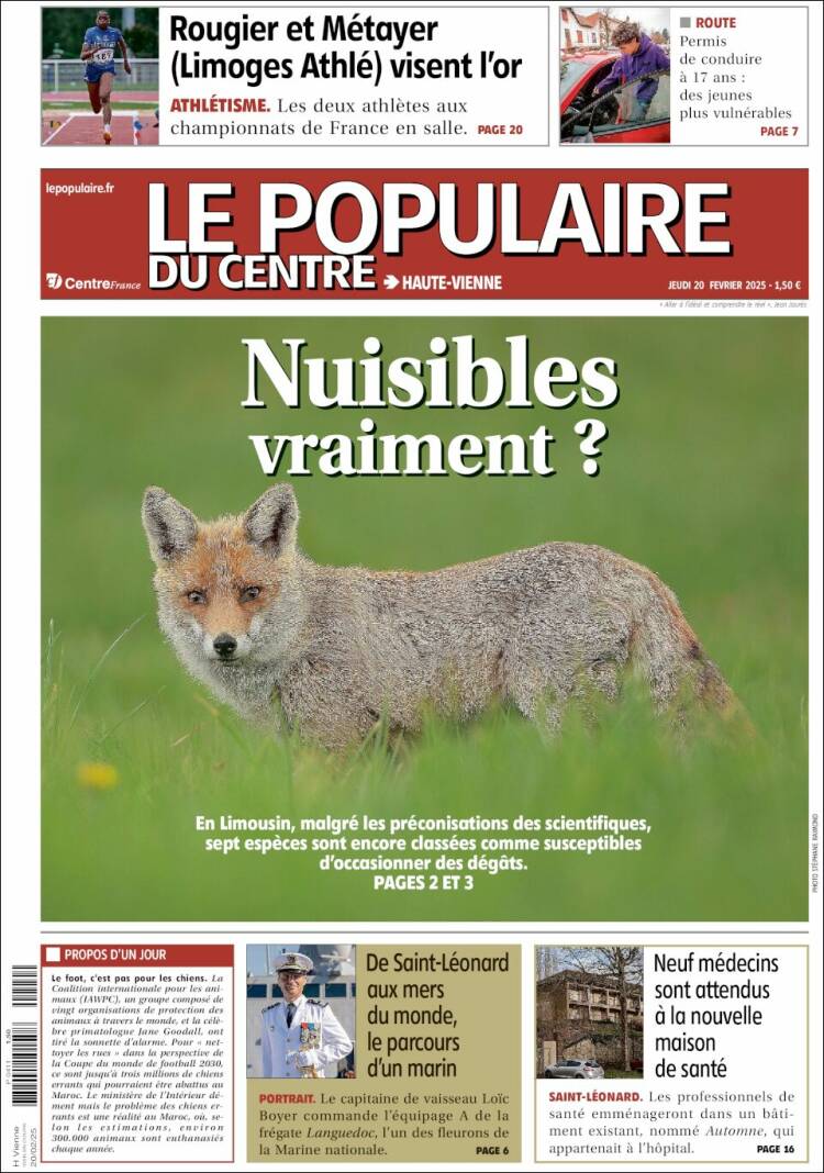 Portada de Le Populaire du Centre (Francia)