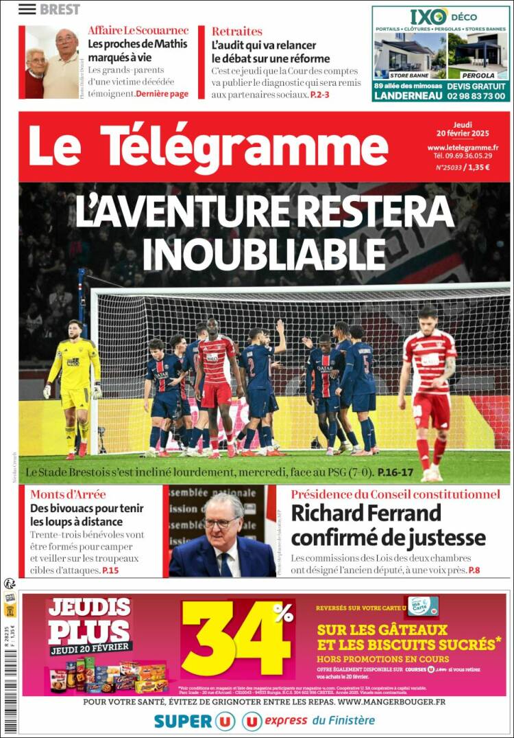 Portada de Télégramme (Francia)