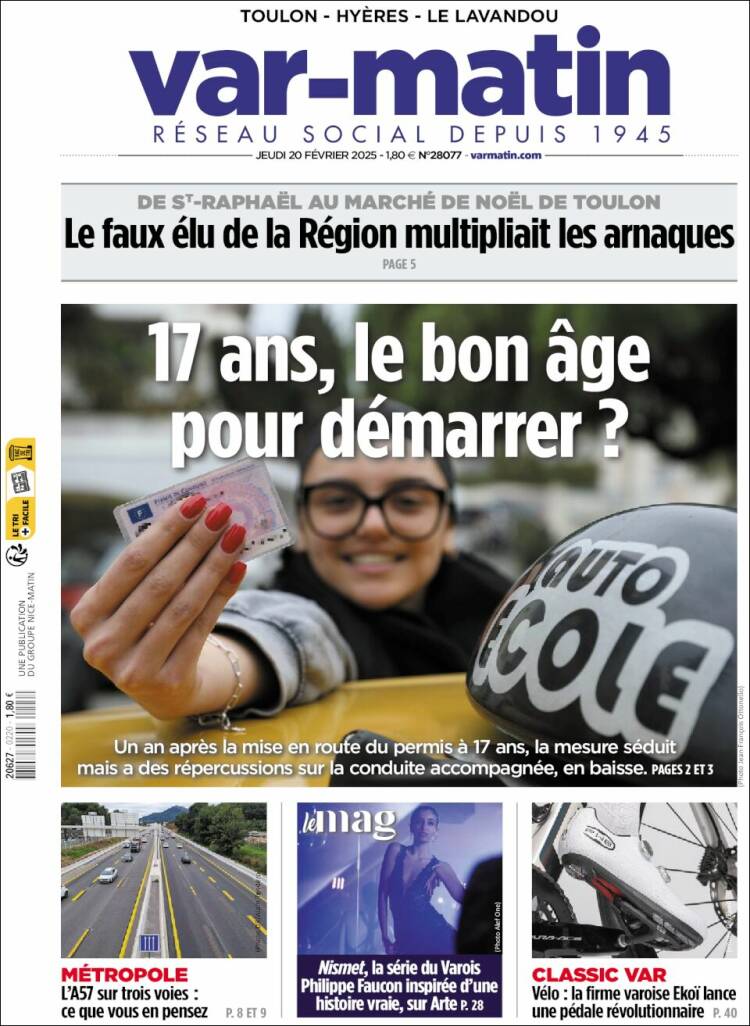 Portada de Var-Matin (France)