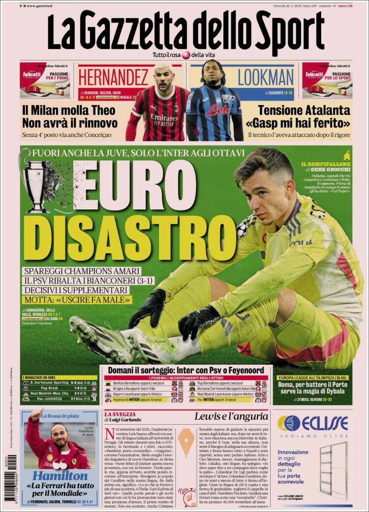 Portada de La Gazzetta dello Sport (Italy)