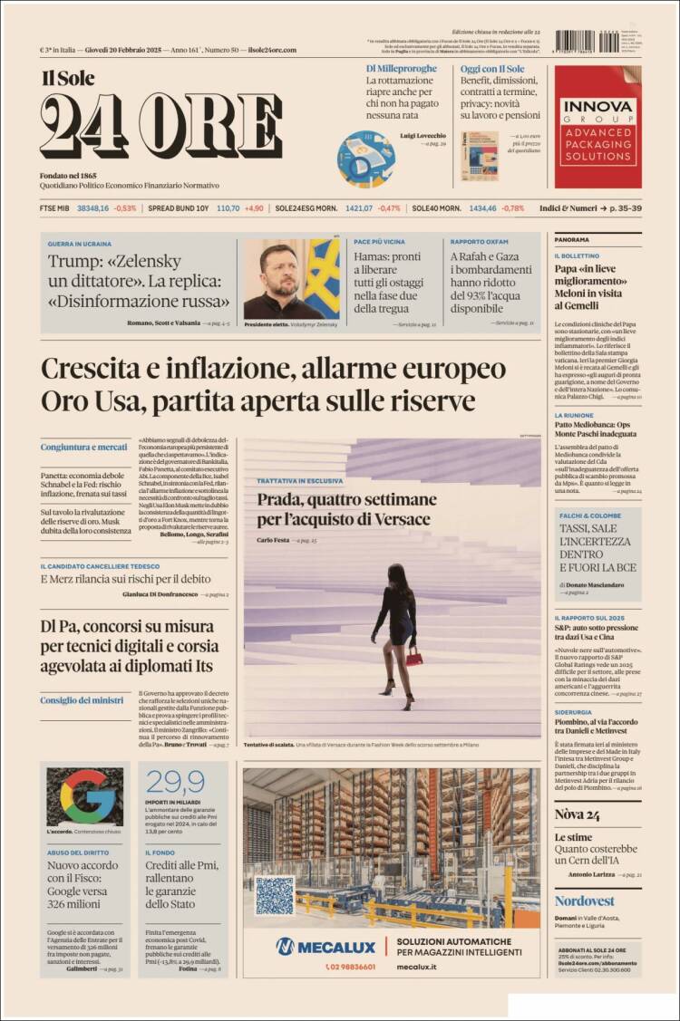 Portada de Il Sole 24 ORE (Italy)