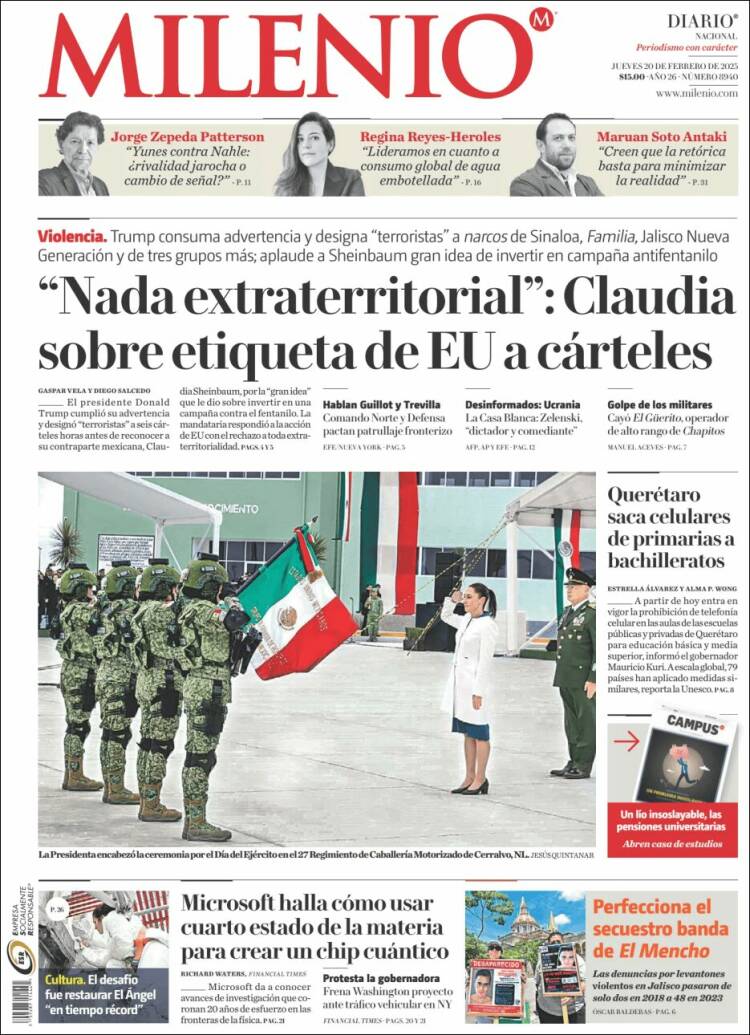 Portada de Milenio (México)