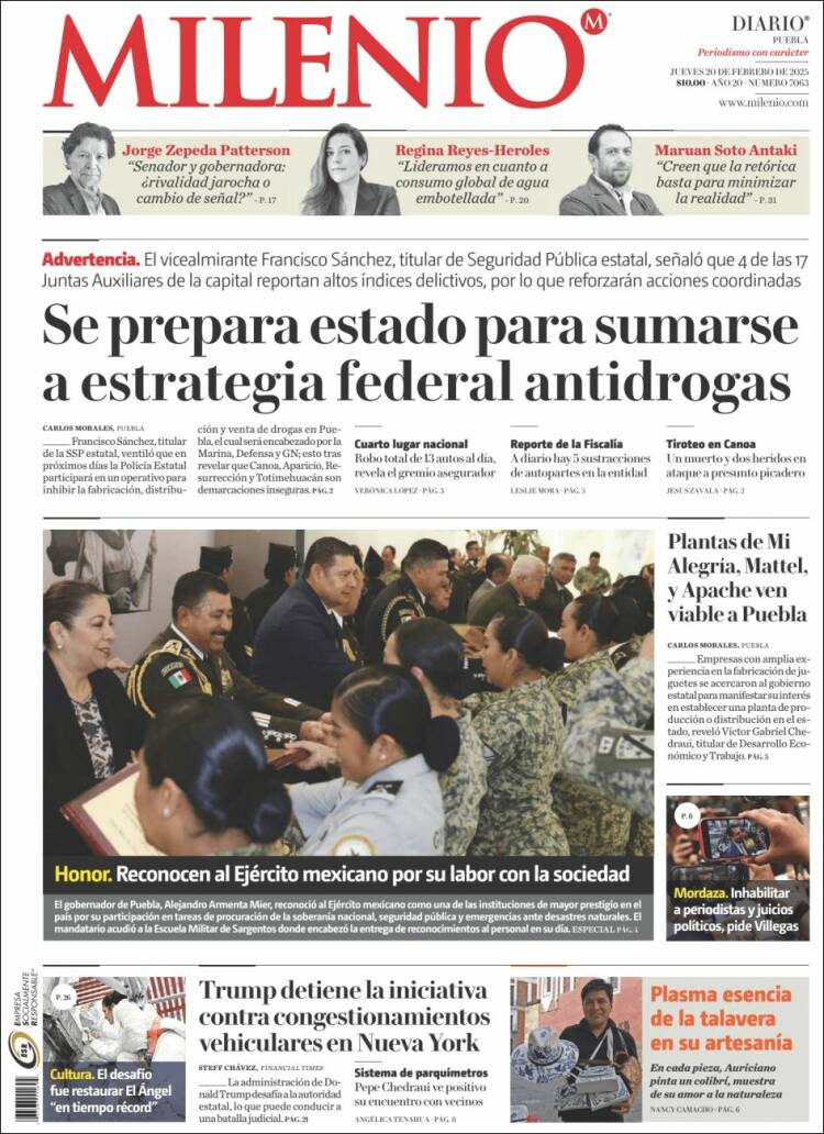 Portada de Milenio de Puebla (Mexico)