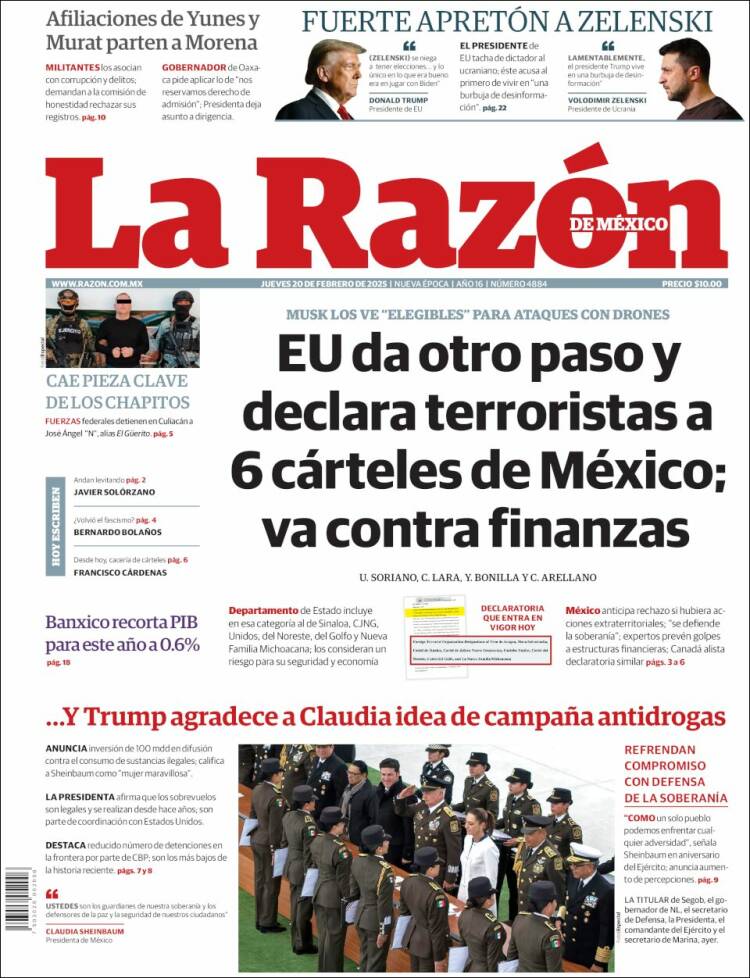 Portada de La Razón (Mexico)