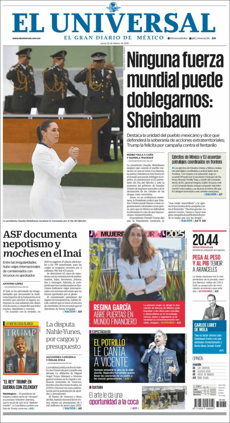 Portada de El Universal (Mexico)