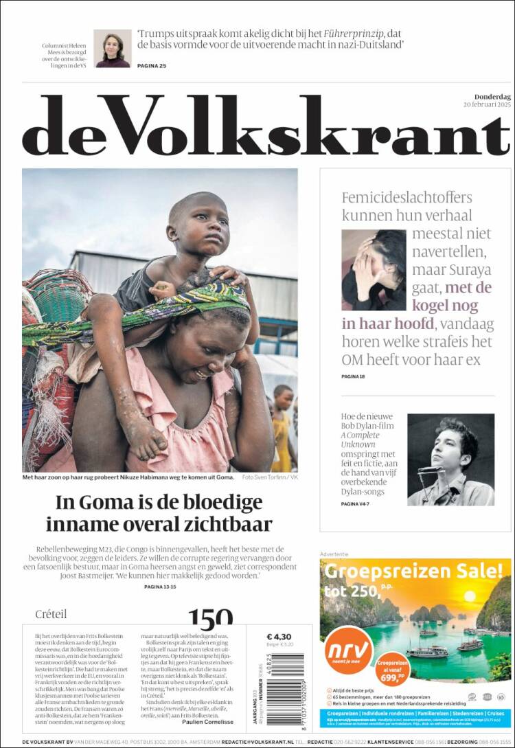 Portada de De Volkskrant (Países Bajos)