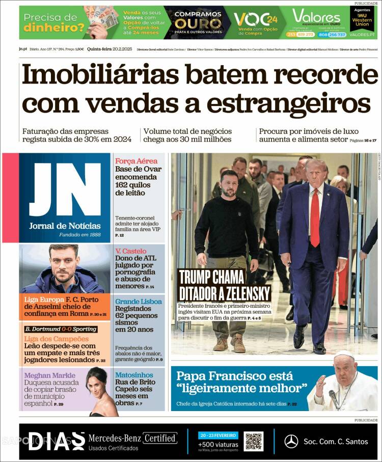 Portada de Jornal de Notícias (Portugal)