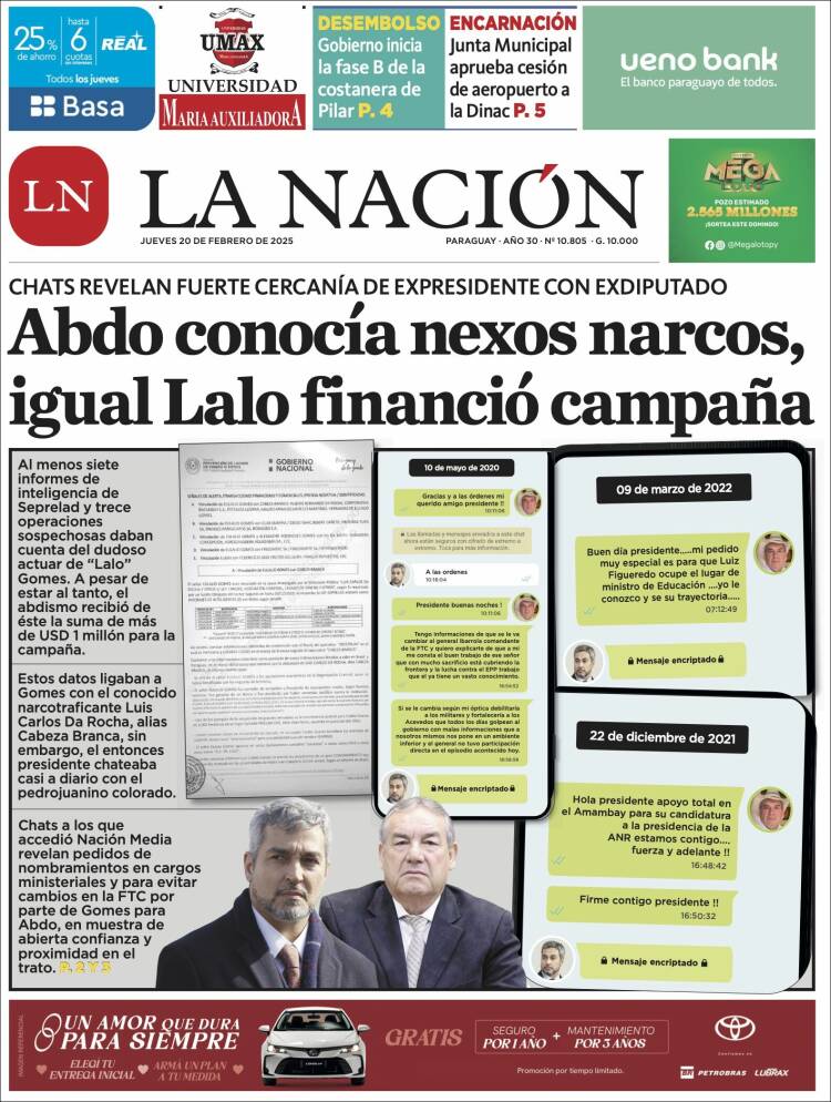 Portada de La Nación (Paraguay)