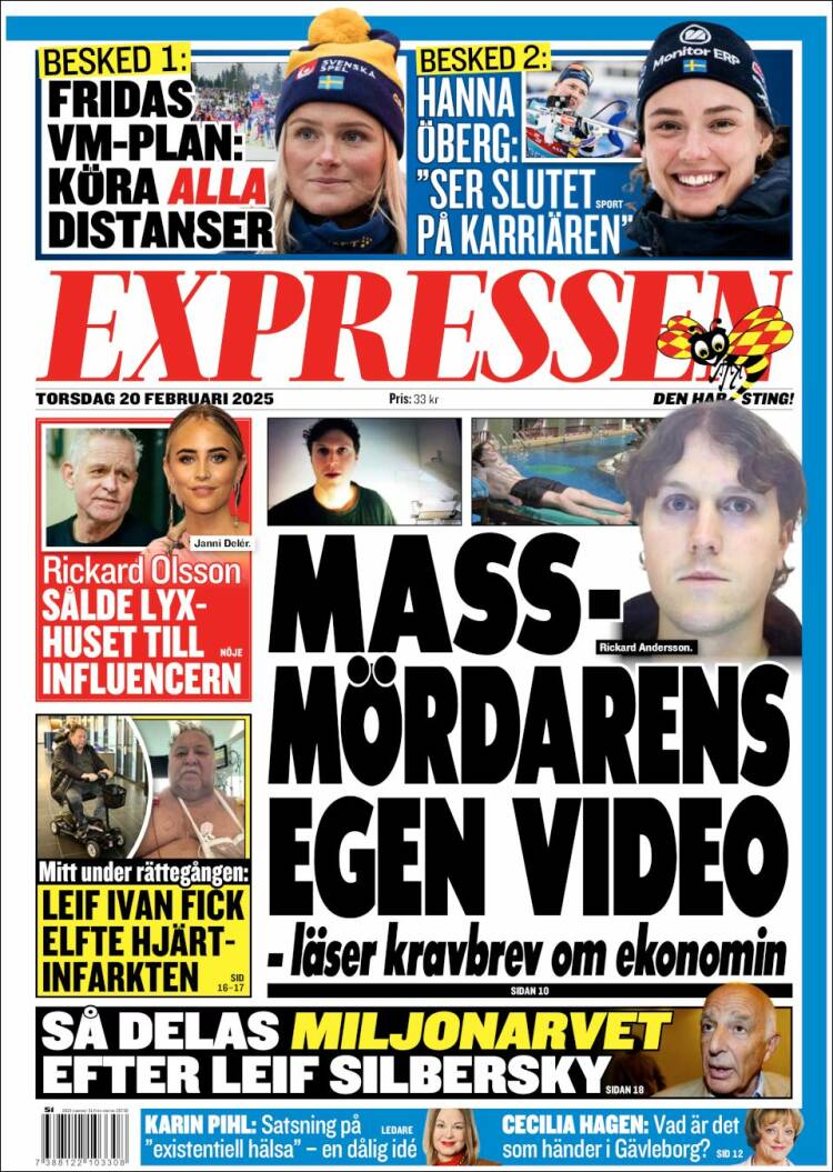 Portada de Expressen (Suecia)