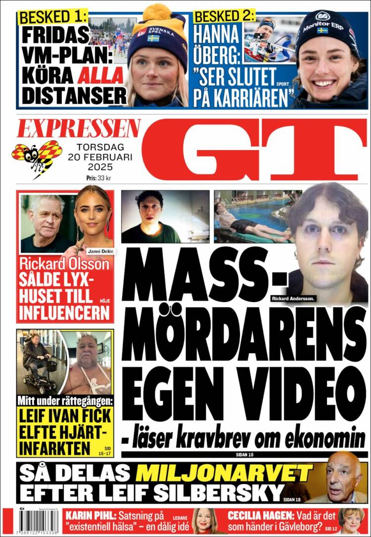 Portada de Göteborgstidningen (Suecia)