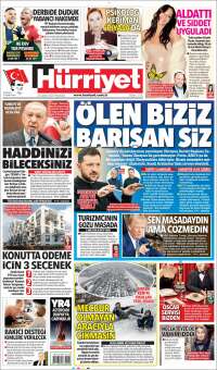 Portada de Hürriyet (Turquía)