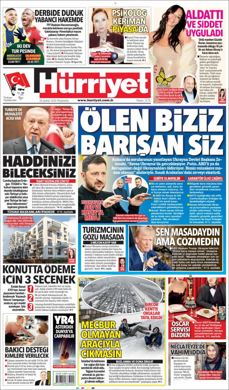 Portada de Hürriyet (Turkey)