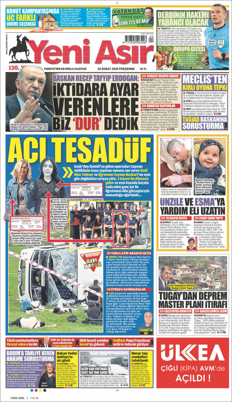 Portada de Yeni Asır (Turkey)