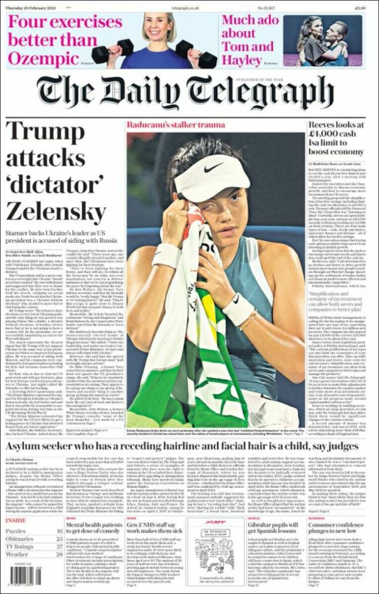 Portada de Daily Telegraph (United Kingdom)