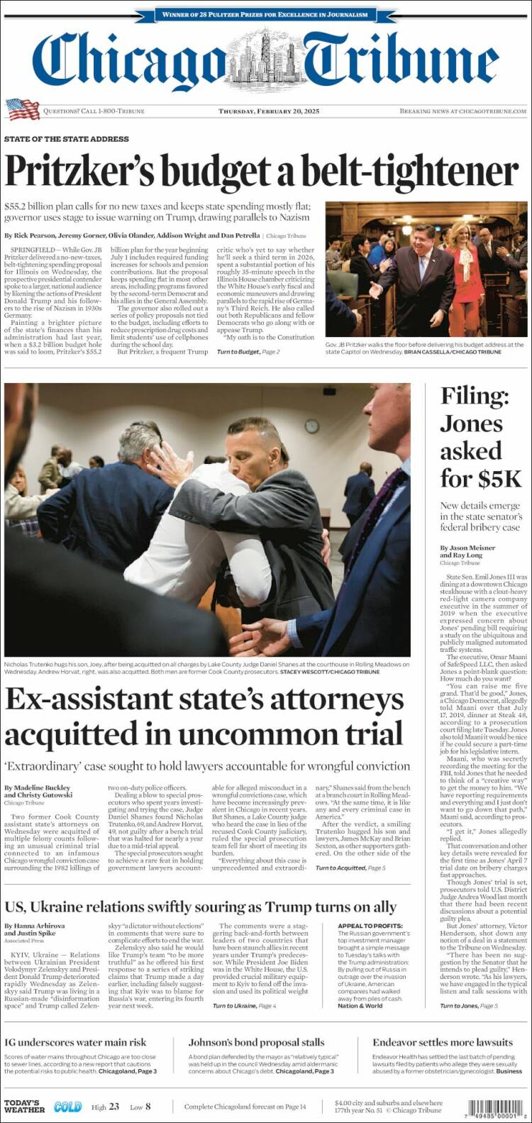 Portada de Chicago Tribune (USA)