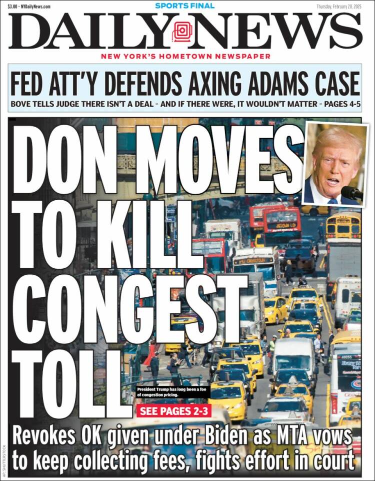 Portada de Daily News - New York (USA)