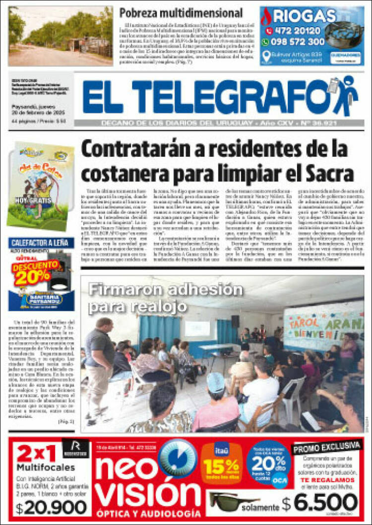 Portada de El Telégrafo (Uruguay)