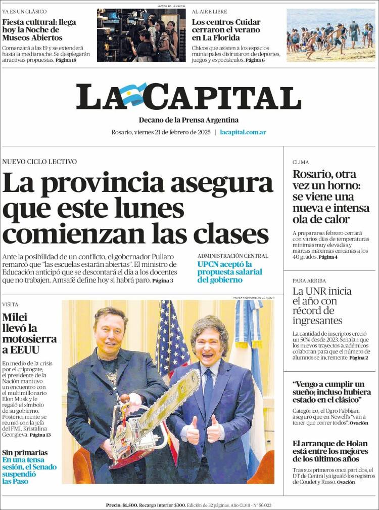 Portada de La Capital - Rosario (Argentina)