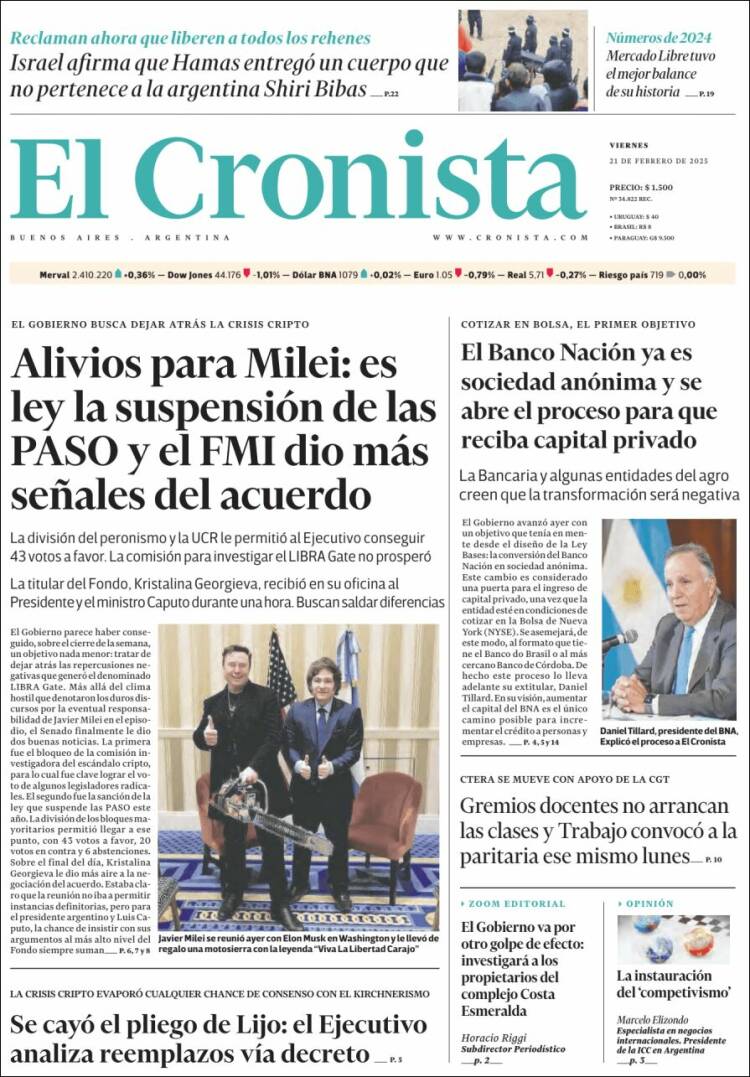 Portada de El Cronista Comercial (Argentina)