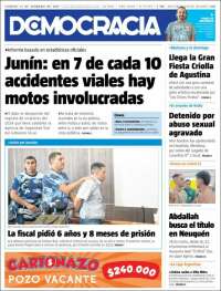 Portada de Diario Democracia (Argentina)