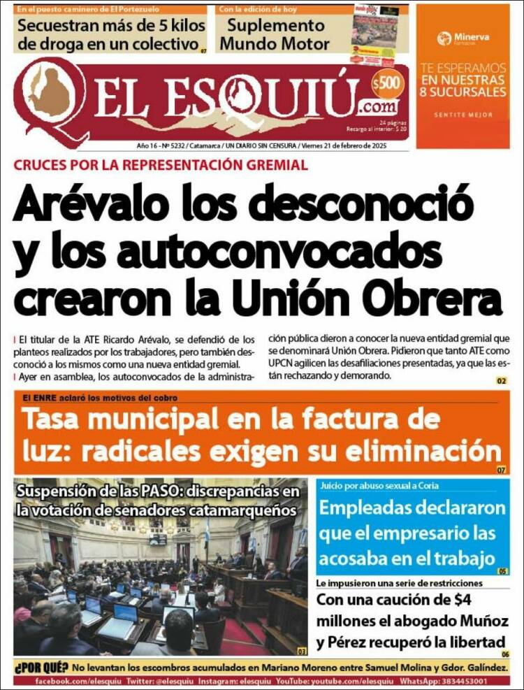 Portada de El Esquiu (Argentina)