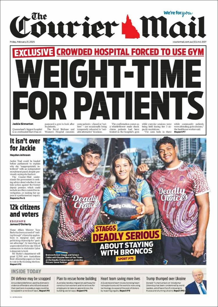 Portada de The Courier-Mail (Australia)